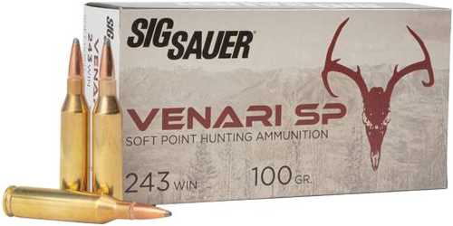 Sig Sauer Venari 243 Win 100 Gr Soft Point Ammo - 20 Rounds for Versatile Hunting